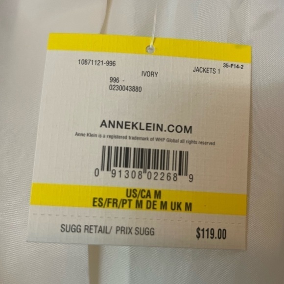 Anne Klein - Ivory - Blazer Jacket - NWT - Medium Petite - Ivory - Picture 4 of 7